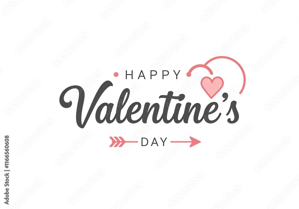 Happy Valentines Day typography poster with handwritten calligraphy text, mono space Happy Valentines Day typography poster with handwritten calligraphy text, mono space