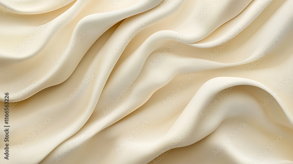 Fototapeta premium Elegant Draped Cream Colored Fabric Texture