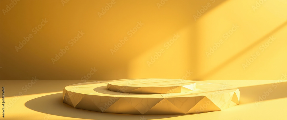 sunlit yellow geometric display platform sunlit yellow geometric display platform