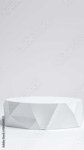 digitally rendered white geometric platform