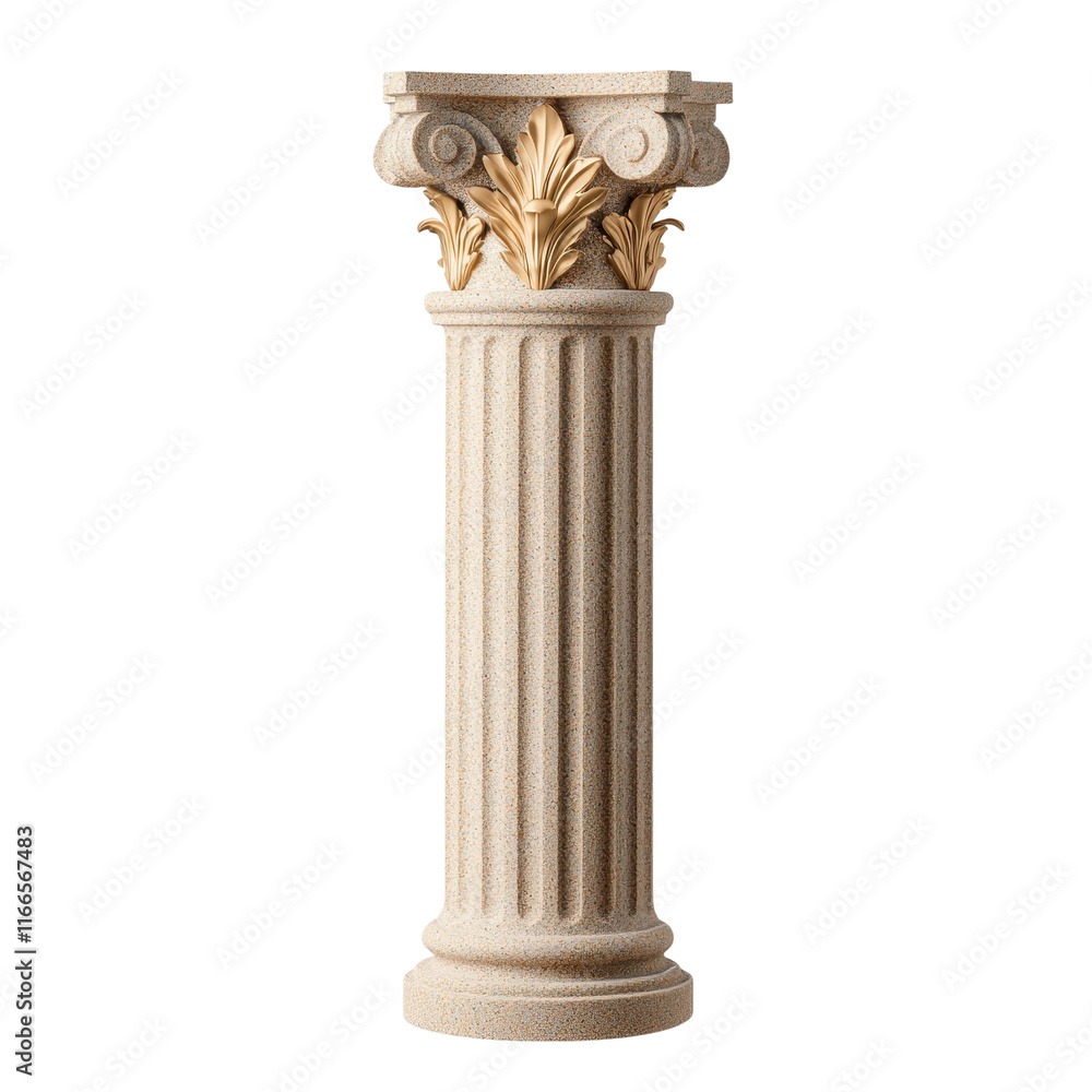 Obraz premium Beige Stone Classical Column with Ornate Design