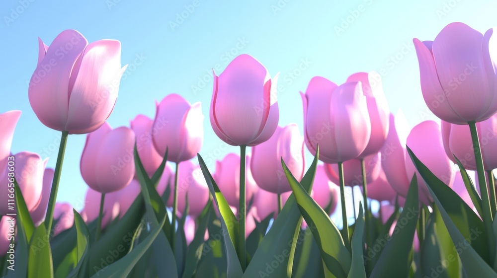Pink Tulip Field Spring Blossoms Nature Background High Resolution Pink Tulip Field Spring Blossoms Nature Background High Resolution