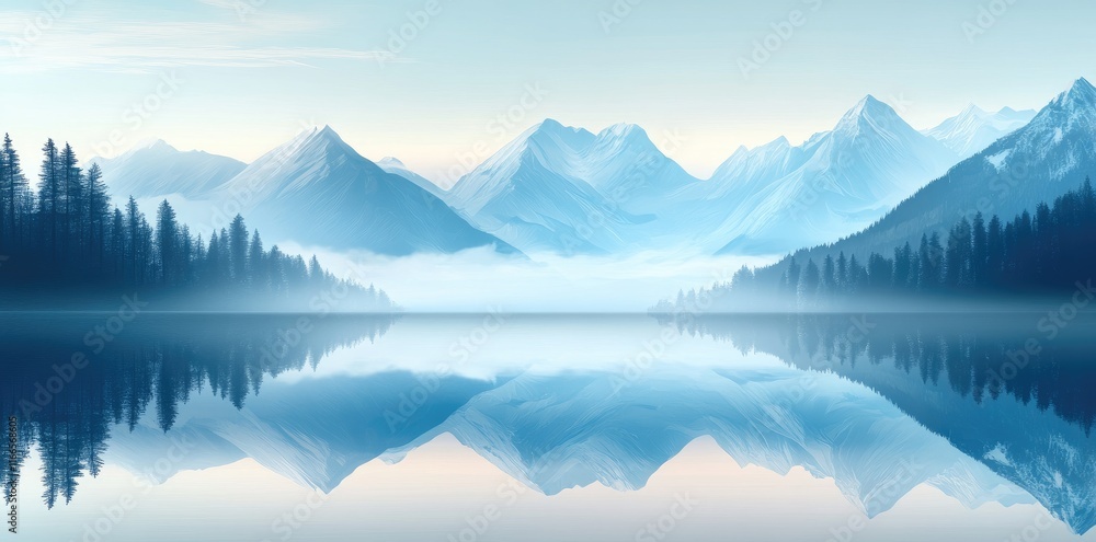 Serene Mountain Lake Reflecting Majestic Peaks Serene Mountain Lake Reflecting Majestic Peaks