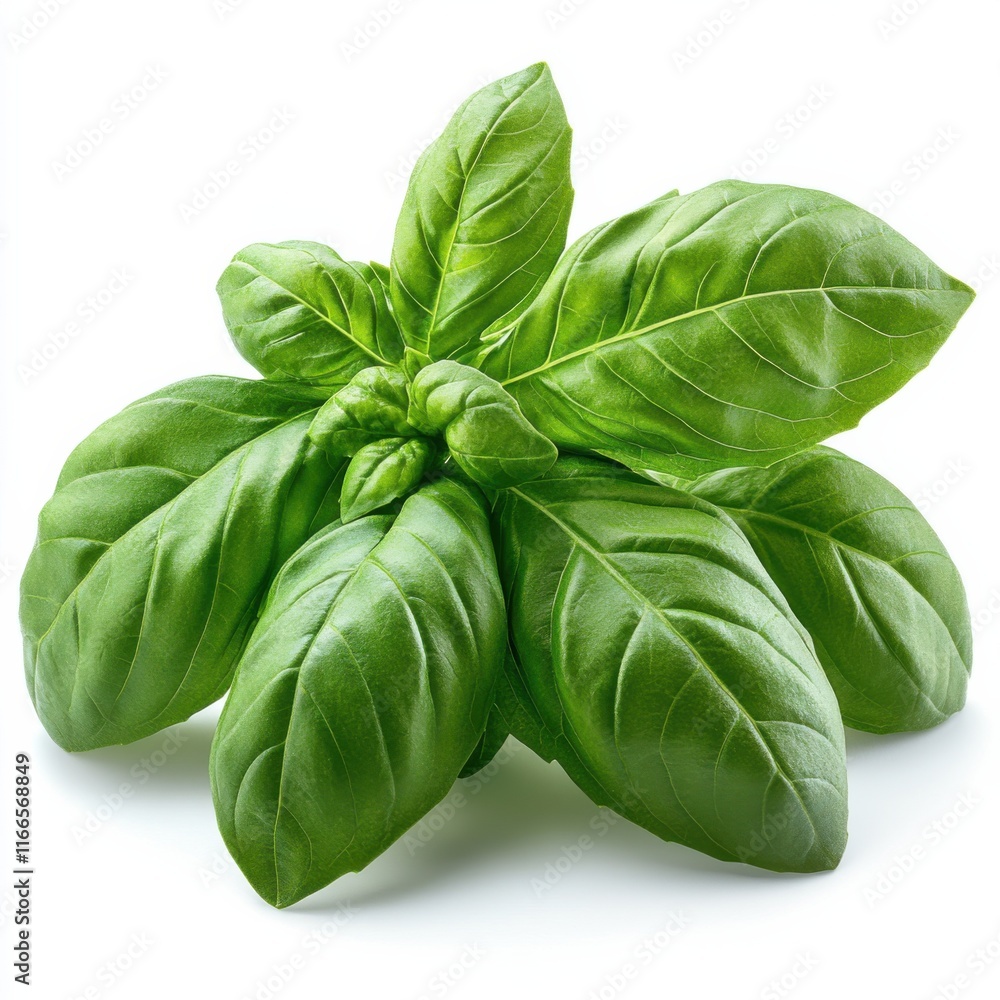 Fototapeta premium basil, hd, isolated on white background. 