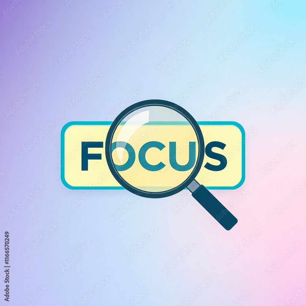 magnifying glass enlarging the word focus magnifying glass enlarging the word focus