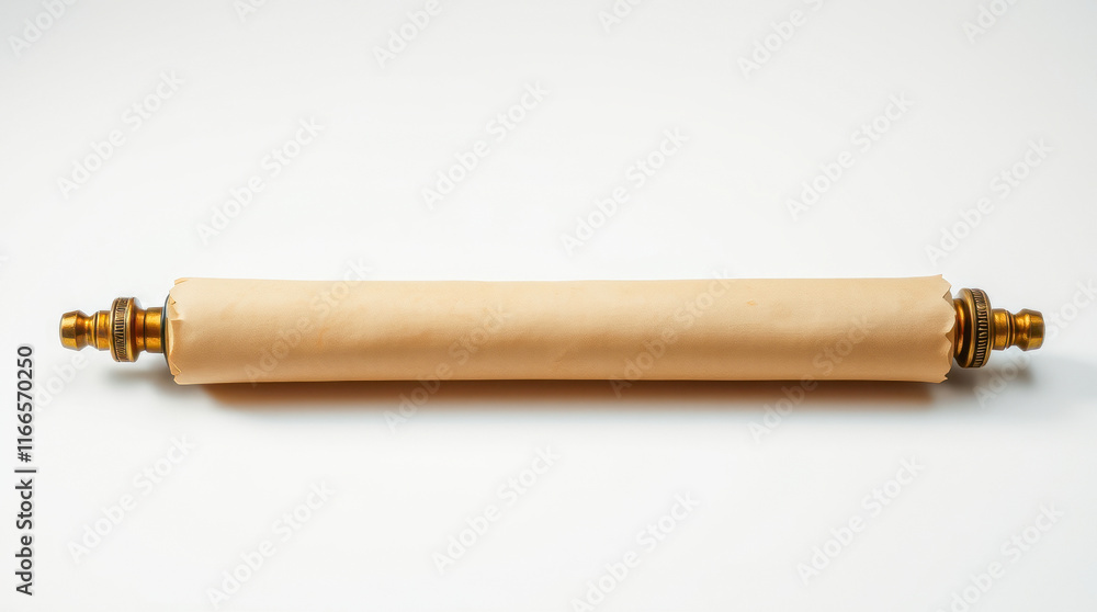 Fototapeta premium rolled parchment scroll with brass end caps