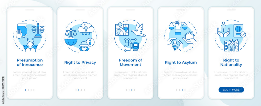 Law security right blue onboarding mobile app screen. Walkthrough 5 steps editable graphic instructions with linear concepts. UI, UX, GUI template. Montserrat SemiBold, Regular fonts used Law security right blue onboarding mobile app screen. Walkthrough 5 steps editable graphic instructions with linear concepts. UI, UX, GUI template. Montserrat SemiBold, Regular fonts used