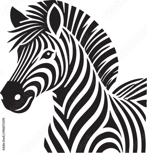 Zebra vector illustration black and white