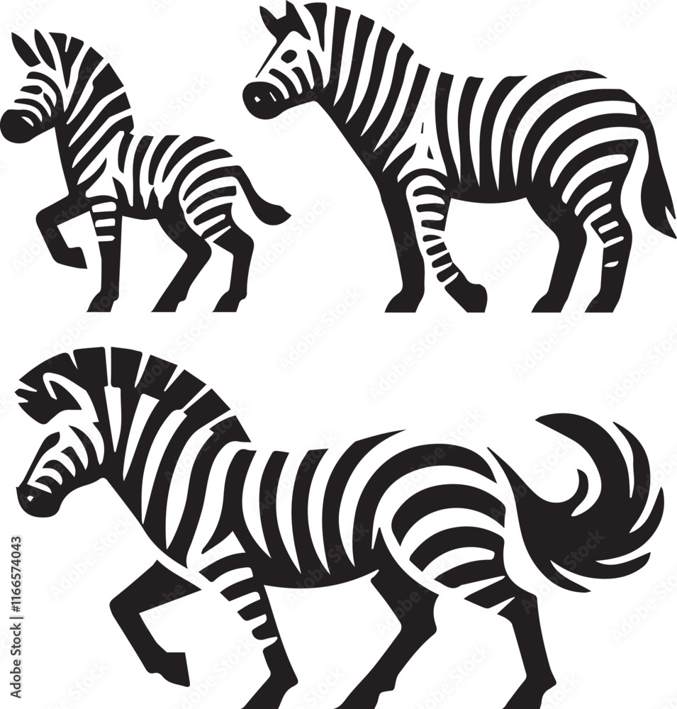 Obraz premium Zebra vector illustration black and white