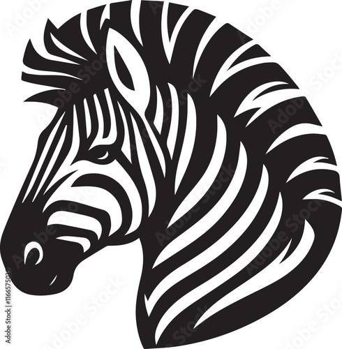 Wallpaper Mural Zebra vector illustration black and white Torontodigital.ca