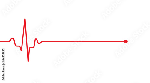 Emergency ekg monitoring. Red heart pulse. Heart beat. Electrocardiogram