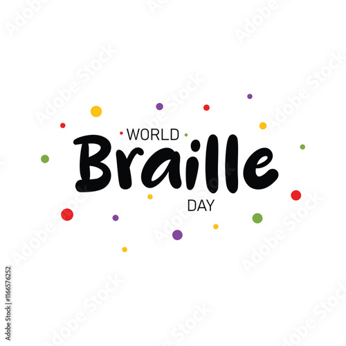 World Braille Day. Vector art. January 4 World Braille Day.