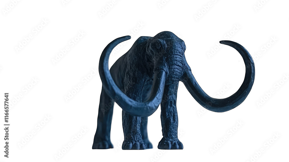 Obraz premium Majestic woolly mammoth, prehistoric beast, icy blue tones, isol
