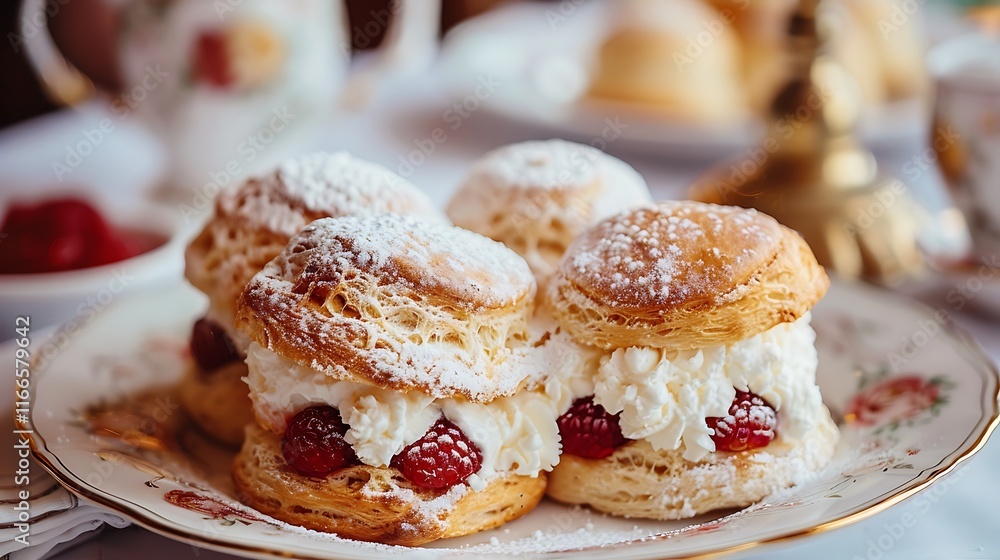 Scones filled with cream a beloved british delicacy for tea time Scones filled with cream a beloved british delicacy for tea time