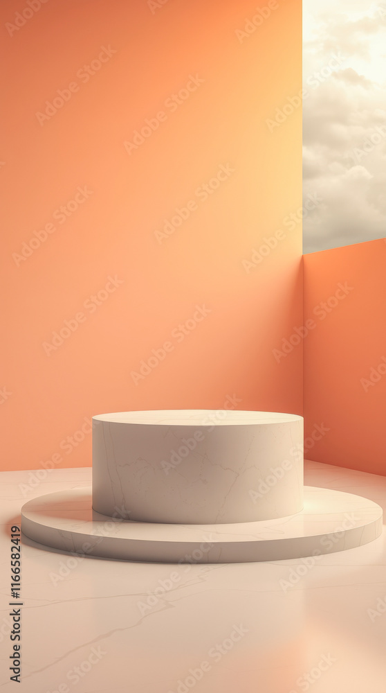 circular marble platform on background circular marble platform on background