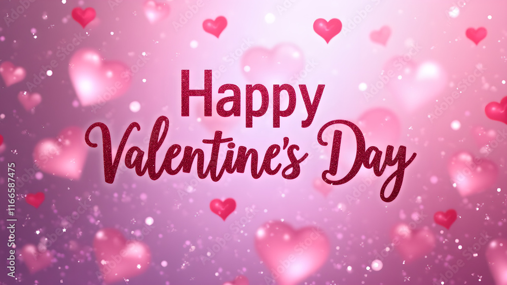 Happy Valentine's Day animated greeting card with hearts. Romantic and festive. Happy Valentine's Day animated greeting card with hearts. Romantic and festive.