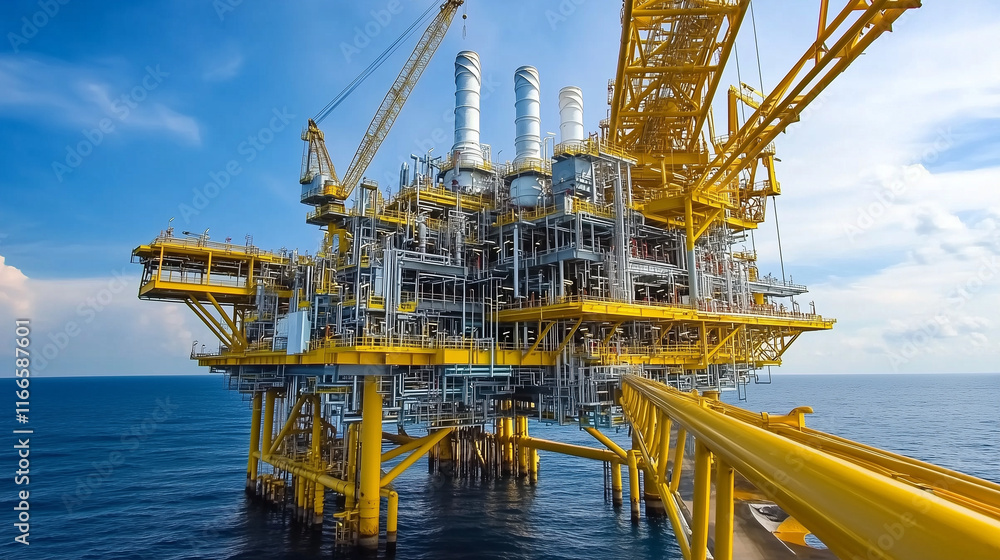 Overall View of Oil and Gas Installation with Drilling Rig, Pipeline Infrastructure, Energy Industry, Petrochemical Platform, and Global Petroleum Technology
Overall View of Oil and Gas Installation with Drilling Rig, Pipeline Infrastructure, Energy Industry, Petrochemical Platform, and Global Petroleum Technology