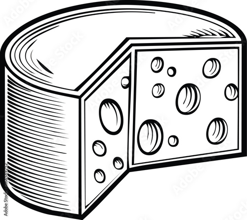 illustration of a cheese with a slice of bread