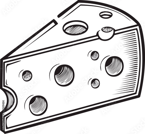 illustration of a cheese with a slice of bread