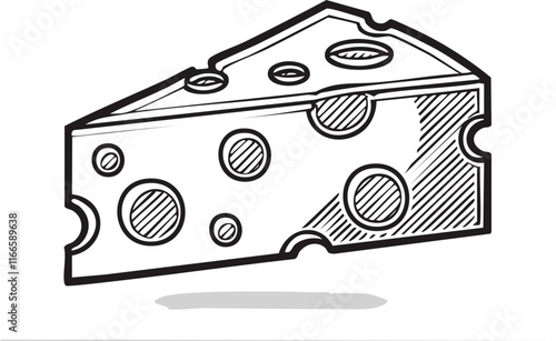 illustration of a cheese with a slice of bread