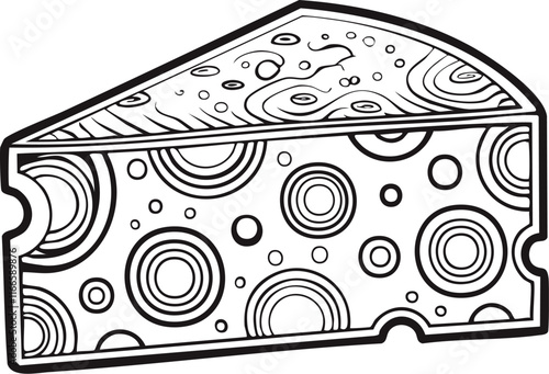 illustration of a cheese with a slice of bread