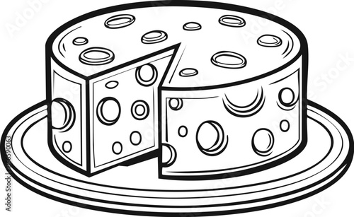 illustration of a cheese with a slice of bread
