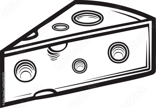 illustration of a cheese with a slice of bread