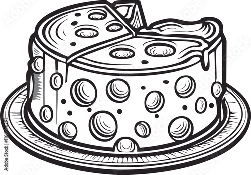 illustration of a cheese with a slice of bread