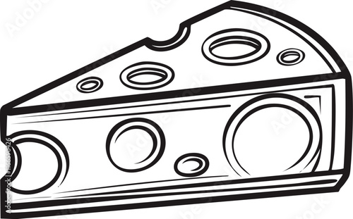 illustration of a cheese with a slice of bread