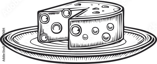 illustration of a cheese with a slice of bread