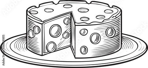 illustration of a cheese with a slice of bread
