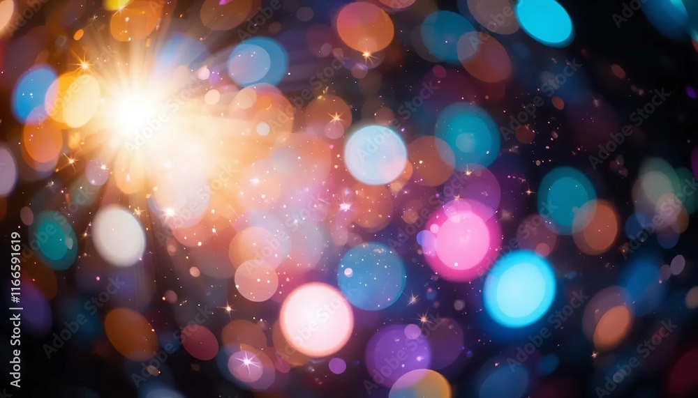 Black background with colorful lights, light beams, blurry cinematic sparkling in the air, glitchcore, glowy iridescence bokeh sparkles. Festive light leak overlay Black background with colorful lights, light beams, blurry cinematic sparkling in the air, glitchcore, glowy iridescence bokeh sparkles. Festive light leak overlay