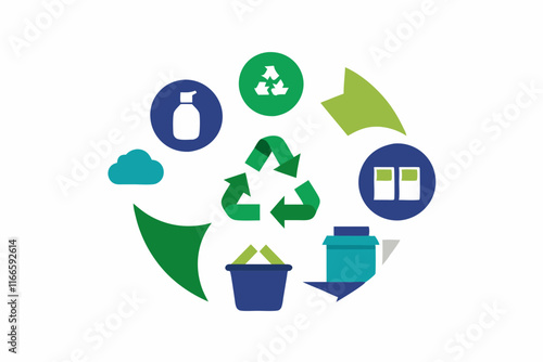 Recycling Symbols Photo: Modern Waste Management Icons