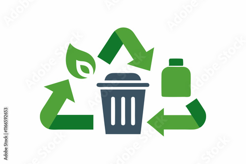 Recycling Symbols Photo: Modern Waste Management Icons