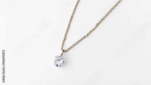 Wallpaper Mural Elegant Diamond Pendant Necklace on White Background Luxury Jewelry Fashion Accessory Torontodigital.ca