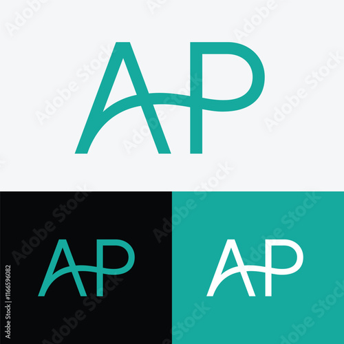 Ap Initial letter logo symbol design photo