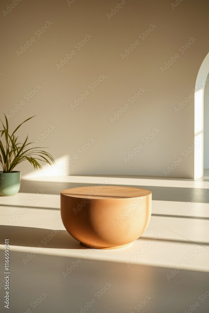 smooth light brown round table a bright room smooth light brown round table a bright room