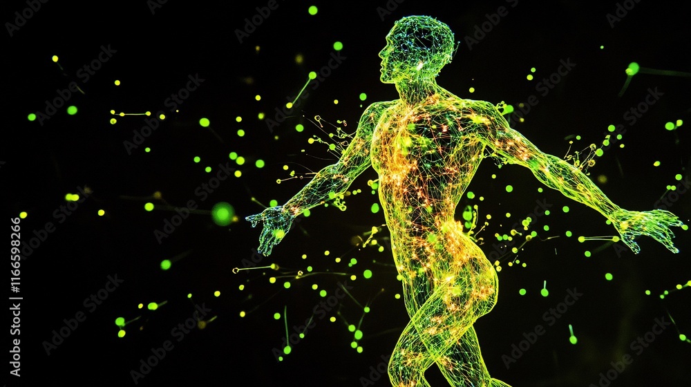 Human Body Energy Flow: Abstract Digital Art Human Body Energy Flow: Abstract Digital Art
