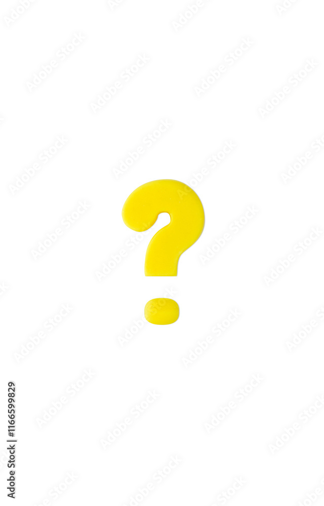 Three-dimensional question mark symbol. Color clay yellow Three-dimensional question mark symbol. Color clay yellow