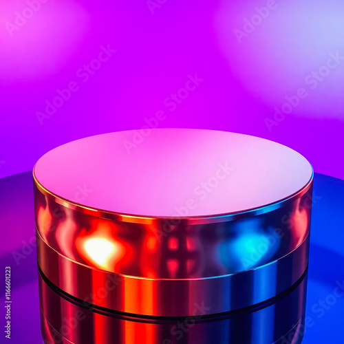 reflective metallic cylinder platform