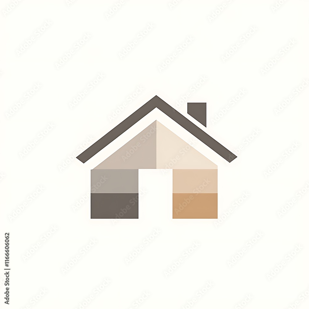 Modern house icon design digital art minimalist style simple view Modern house icon design digital art minimalist style simple view