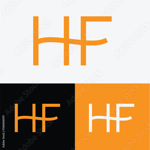 hf Initial letter logo symbol design photo