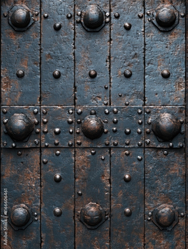 Fototapeta premium Metal door with rivets