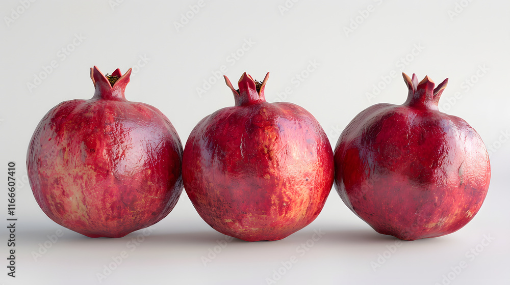Ripe pomegranates on a white background. Still life Ripe pomegranates on a white background. Still life