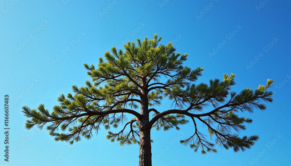 Pine tree against clear blue sky Pine tree against clear blue sky