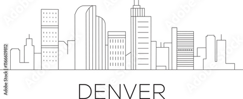 Denver City Line Draw Simple Minimalist