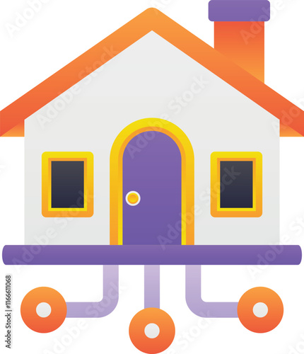 Gradient color illustration for Smart house