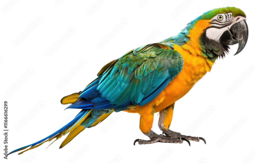 Fototapeta premium PNG Colorful parrot on white background