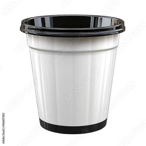 Wallpaper Mural A simple white and black trash bin for waste disposal. Torontodigital.ca