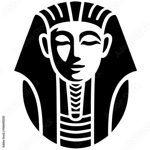 Ancient Egyptian statue logo silhouette